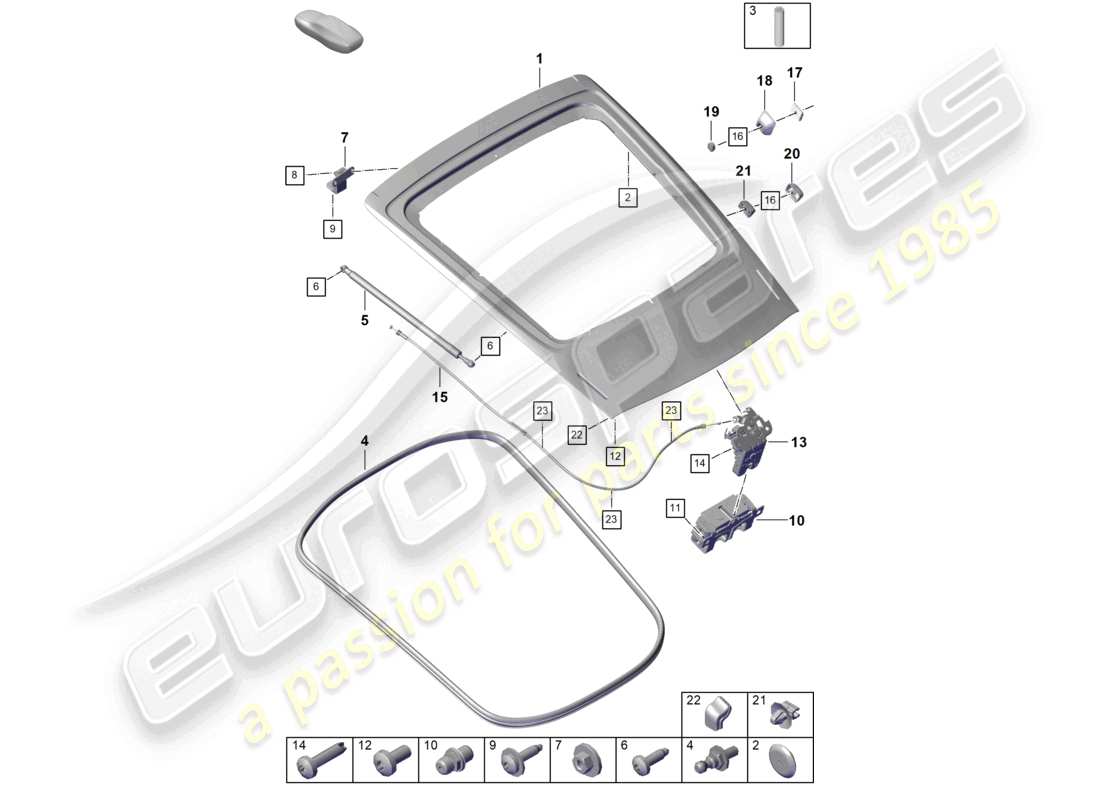 a part diagram from the porsche 2019 (718 cayman gt4) parts catalogue