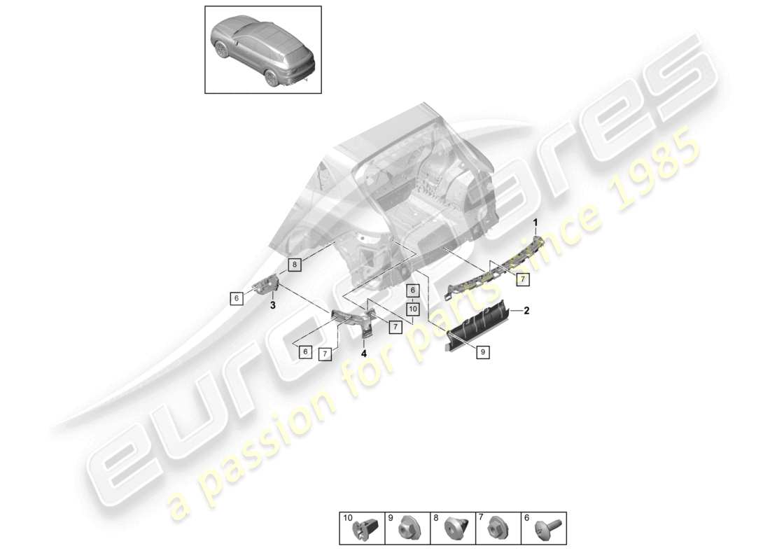 a part diagram from the porsche 2022 (cayenne e3 9ya/9yb) parts catalogue
