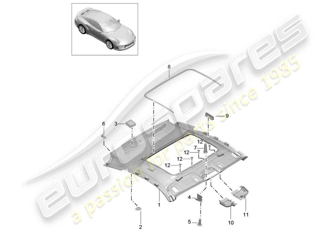 a part diagram from the porsche 2018 (991-2 turbo) parts catalogue