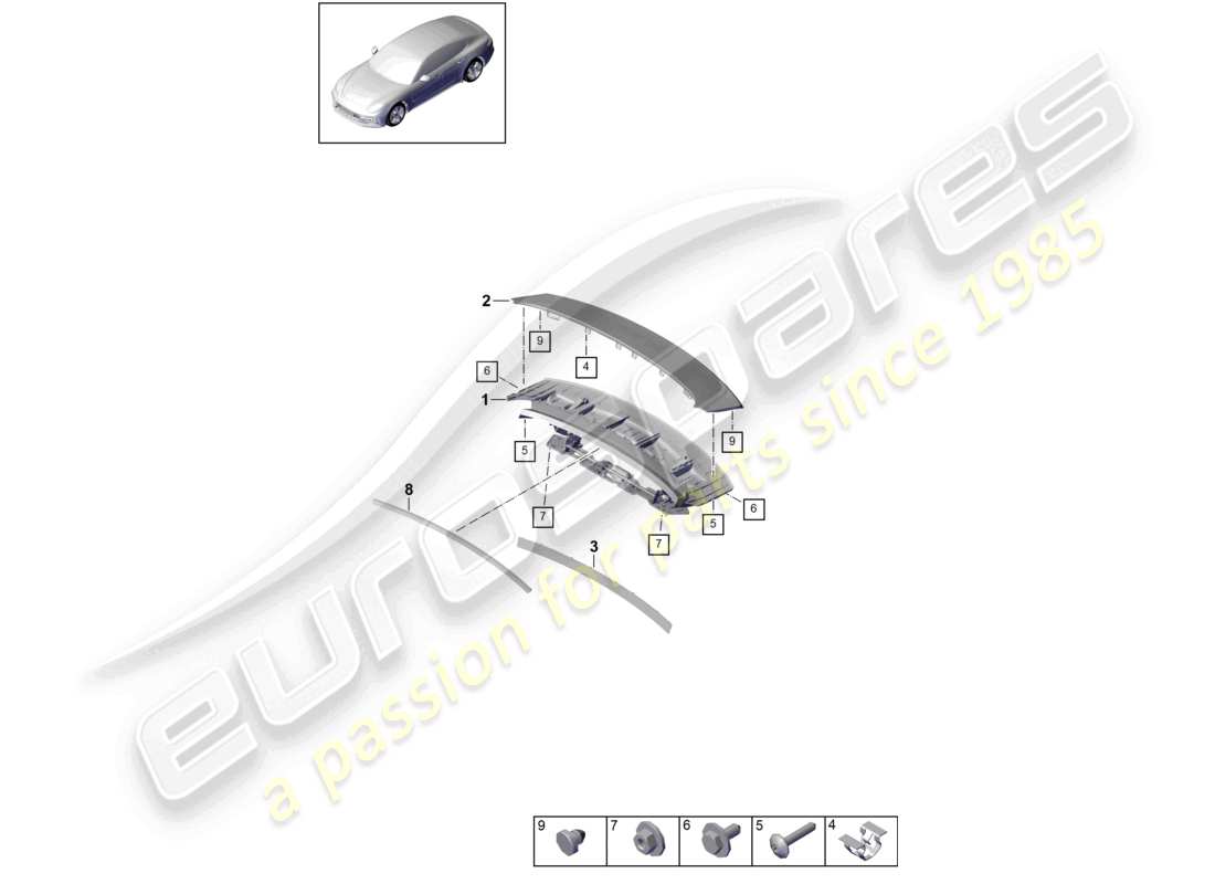 a part diagram from the porsche 2021 (panamera 971-1) parts catalogue