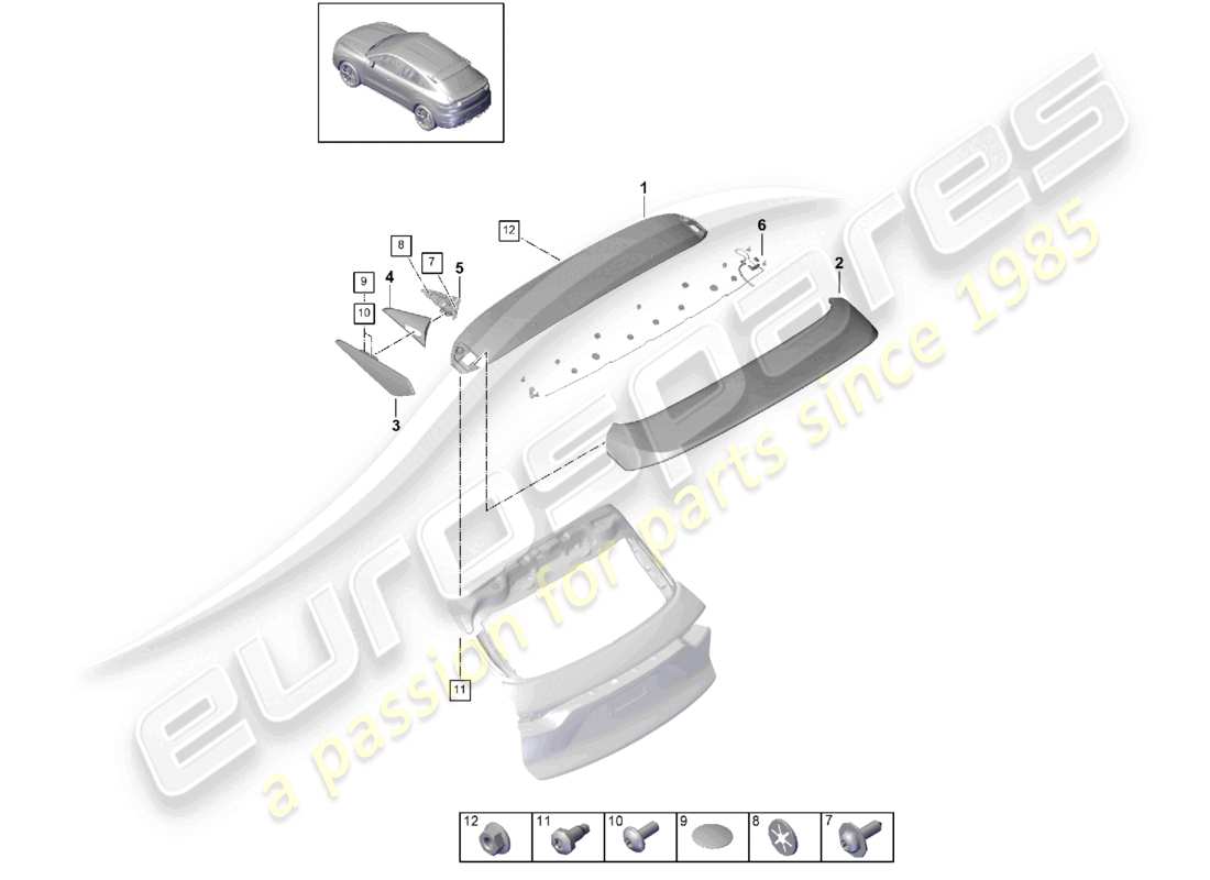 a part diagram from the porsche 2023 (cayenne e3 9ya/9yb) parts catalogue