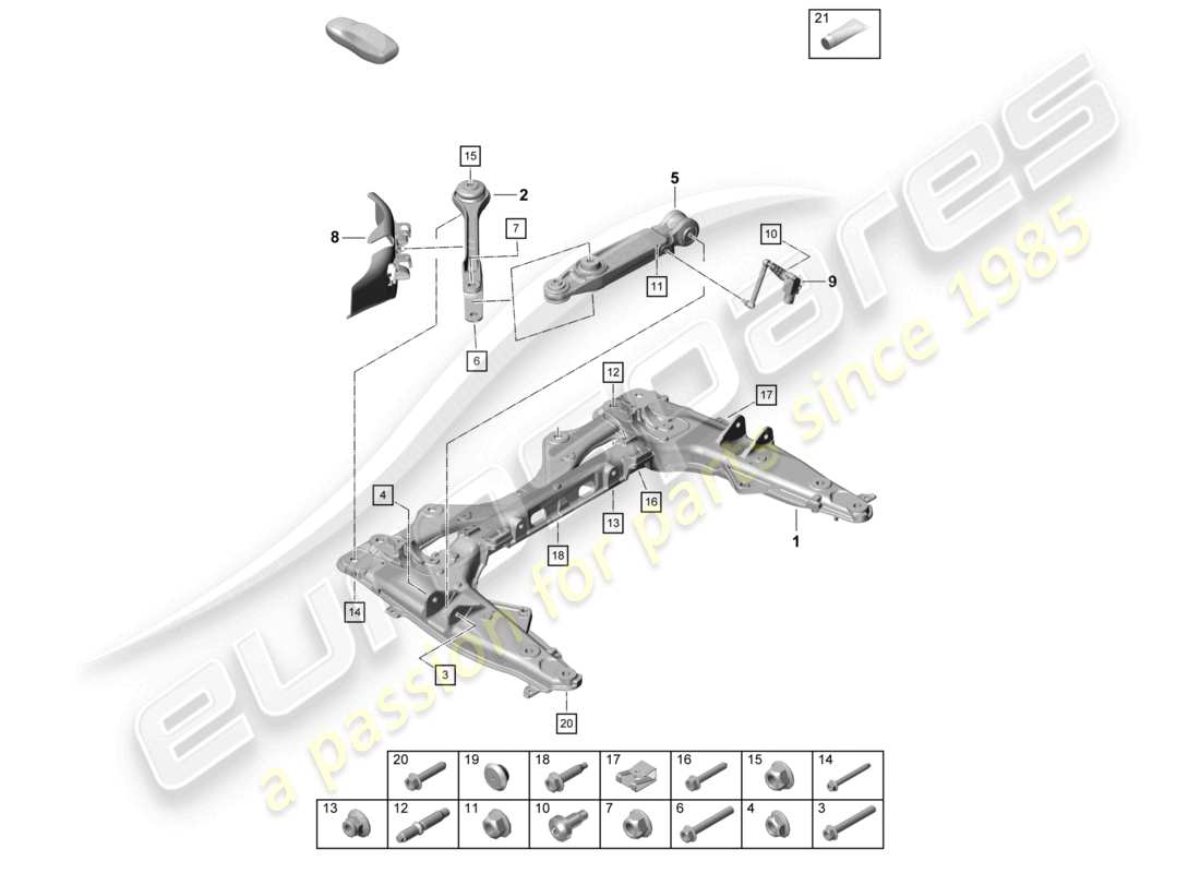 a part diagram from the porsche 2021 (718 cayman gt4) parts catalogue
