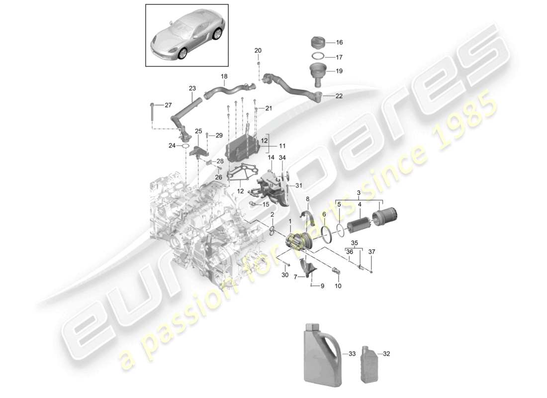a part diagram from the porsche cayman parts catalogue