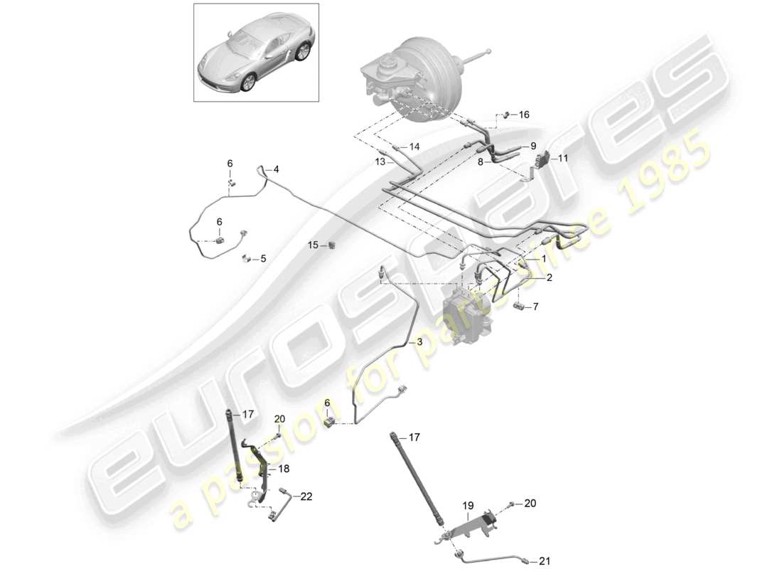 a part diagram from the porsche cayman parts catalogue