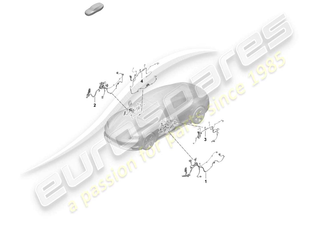 a part diagram from the porsche taycan parts catalogue