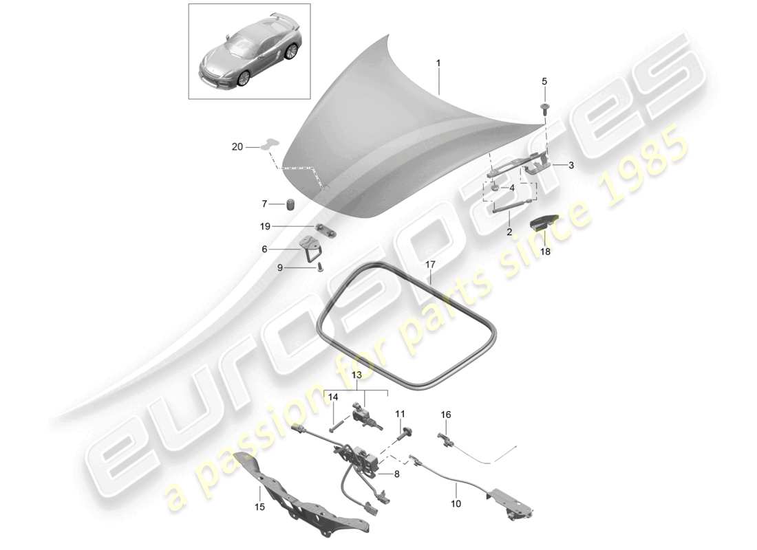 a part diagram from the porsche 2023 (718 boxster) parts catalogue