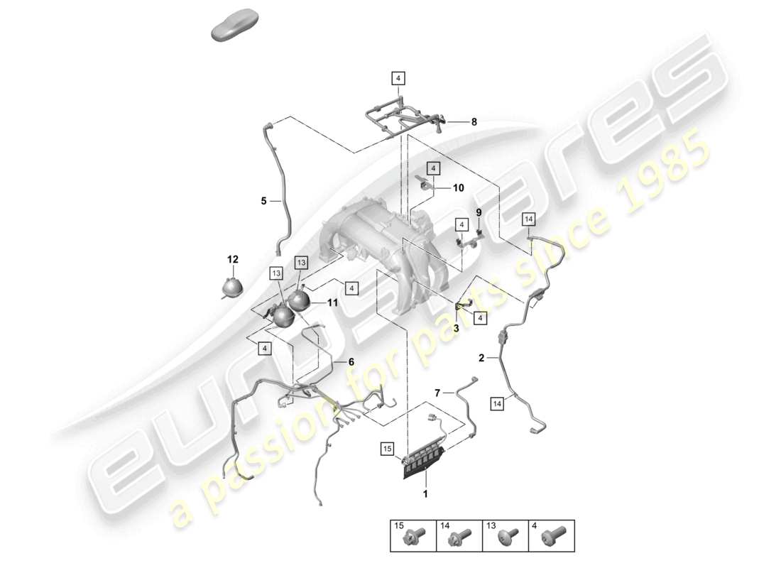 a part diagram from the porsche 2022 (718 boxster spyder) parts catalogue