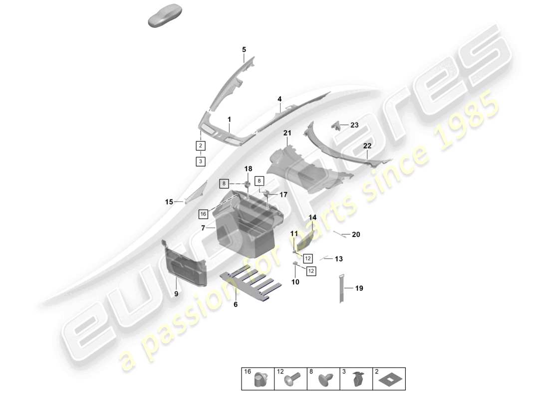 a part diagram from the Porsche 2021 (992-1) parts catalogue