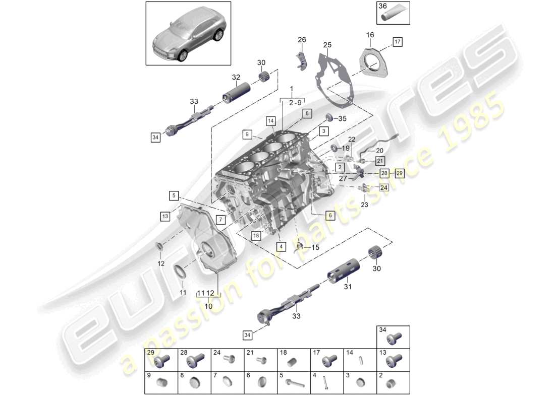 a part diagram from the porsche 2024 (macan) parts catalogue