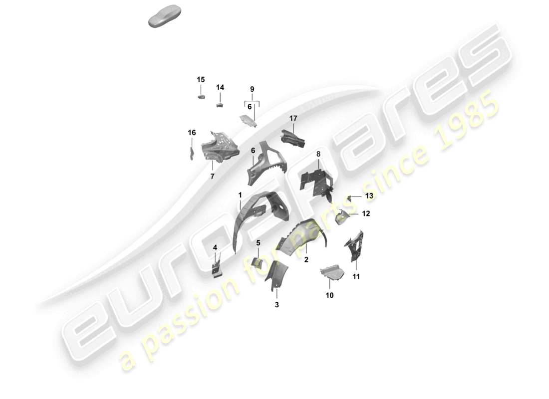 a part diagram from the porsche taycan parts catalogue