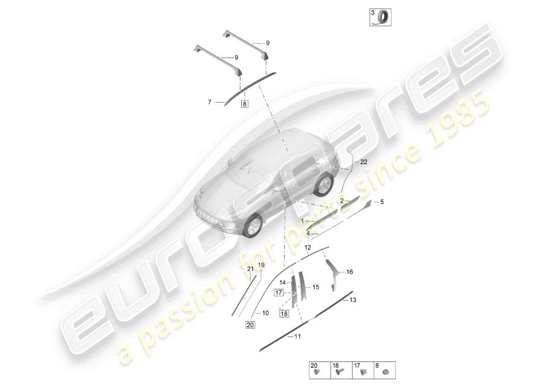 a part diagram from the porsche macan parts catalogue
