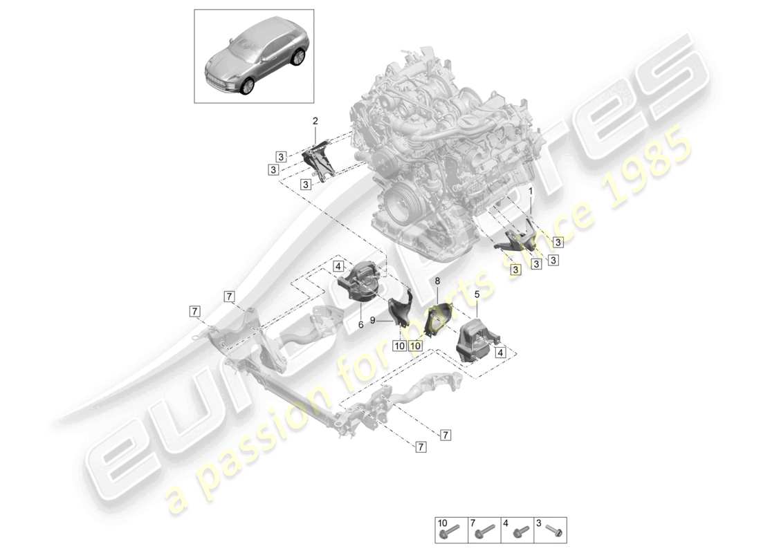 a part diagram from the porsche macan parts catalogue
