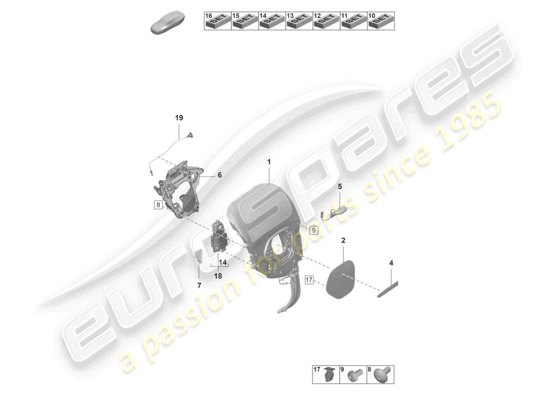 a part diagram from the porsche taycan parts catalogue