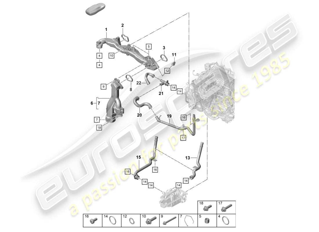 a part diagram from the porsche 2020 (718 cayman gt4) parts catalogue