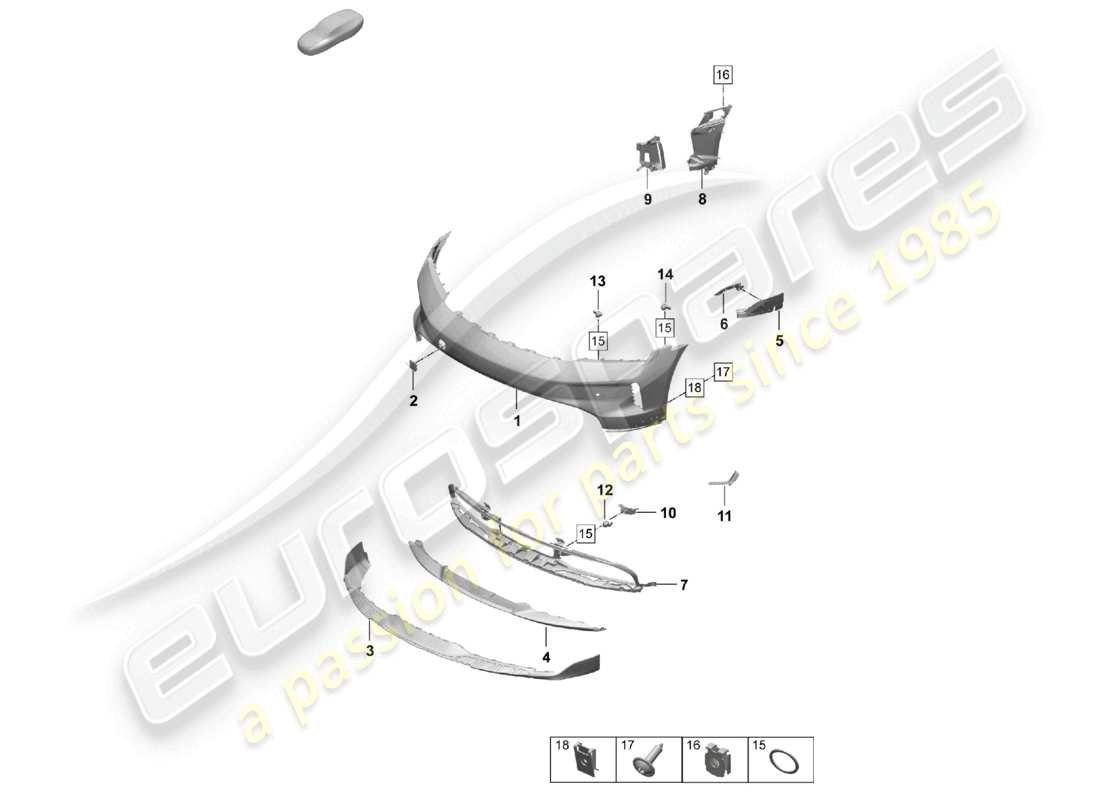 a part diagram from the porsche taycan parts catalogue