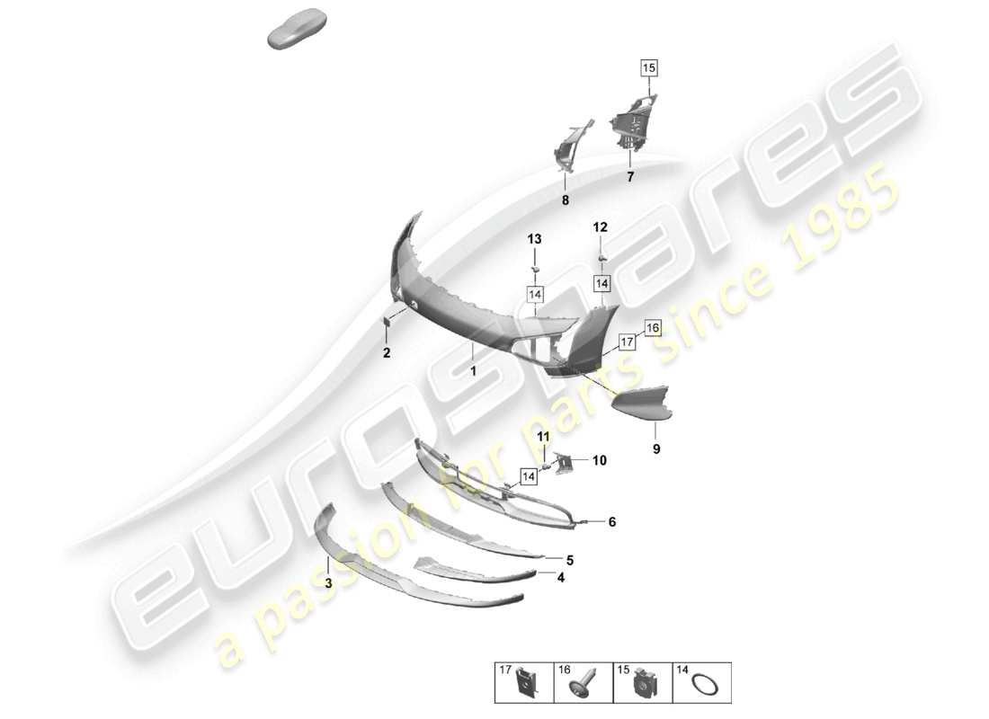VIEW PARTS DIAGRAMS FROM THE PORSCHE TAYCAN PARTS CATALOGUE a part diagram from the porsche taycan parts catalogue
