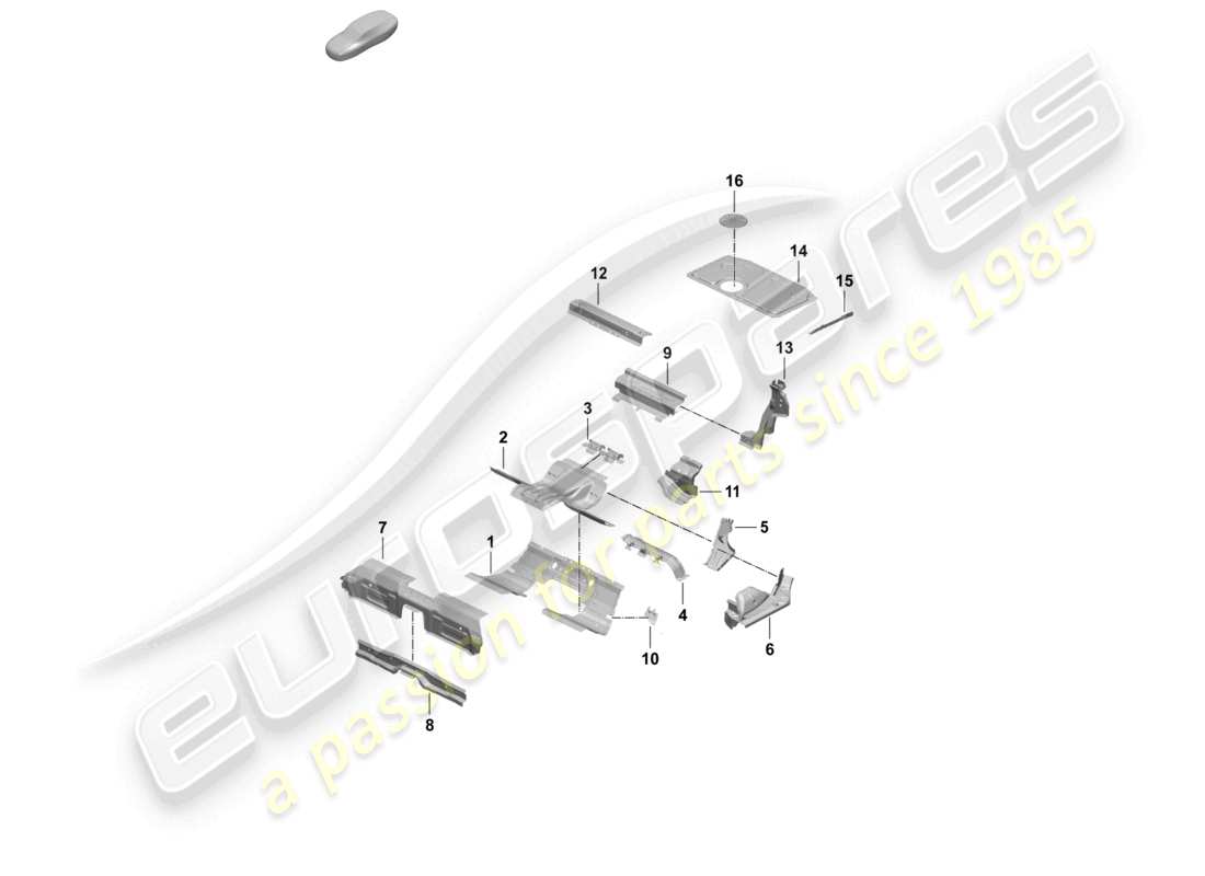 a part diagram from the porsche taycan parts catalogue