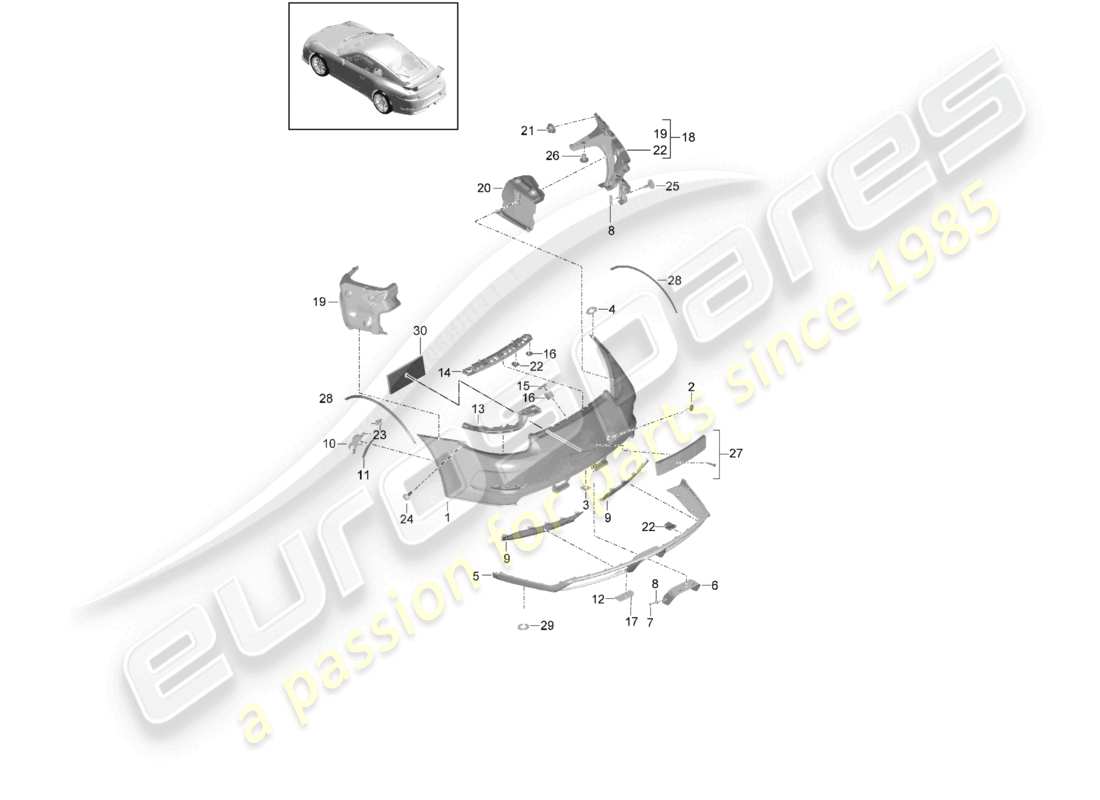 a part diagram from the porsche 991 parts catalogue