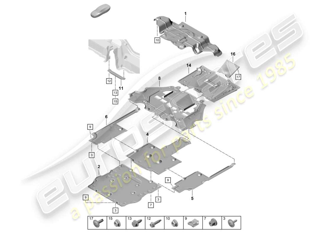a part diagram from the porsche 2025 (718 boxster spyder) parts catalogue