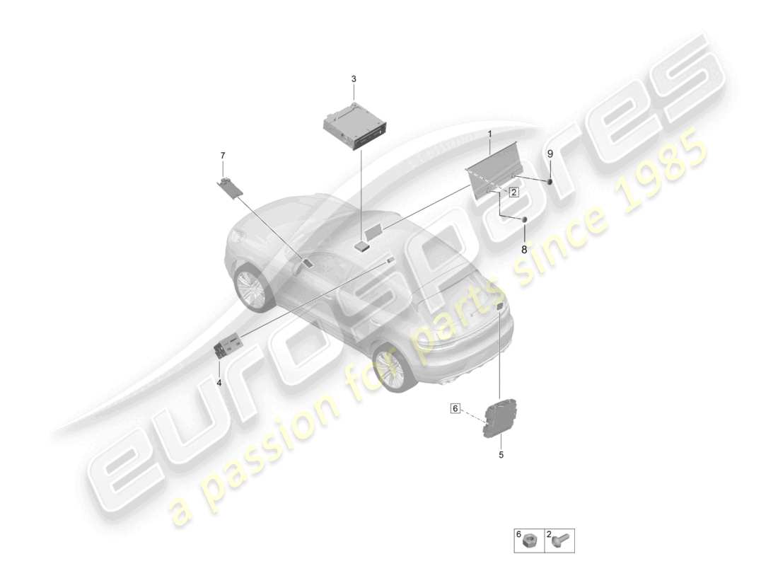 VIEW PARTS DIAGRAMS FROM THE PORSCHE MACAN PARTS CATALOGUE a part diagram from the porsche macan parts catalogue