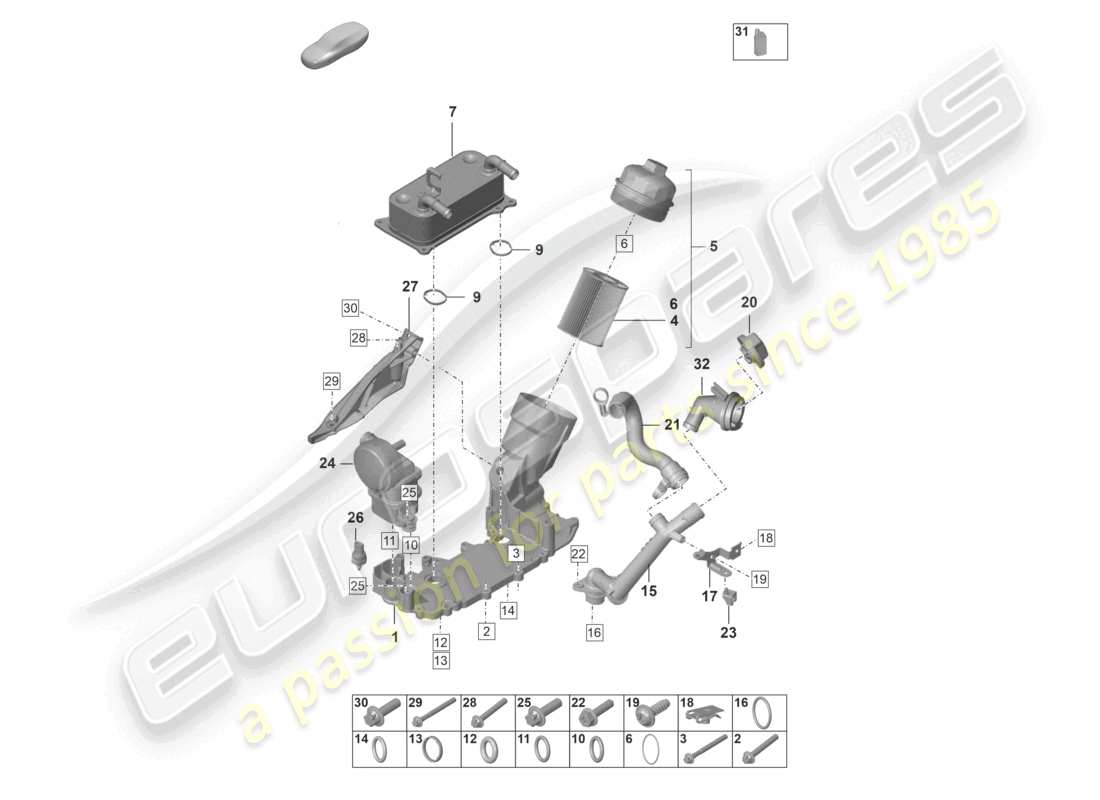 a part diagram from the porsche 992 parts catalogue