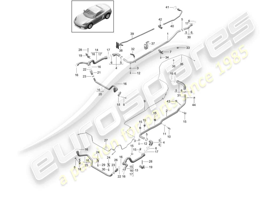 a part diagram from the porsche boxster parts catalogue