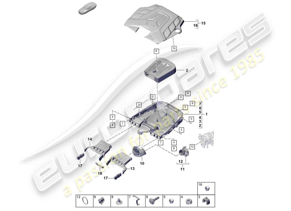 a part diagram from the porsche cayenne parts catalogue