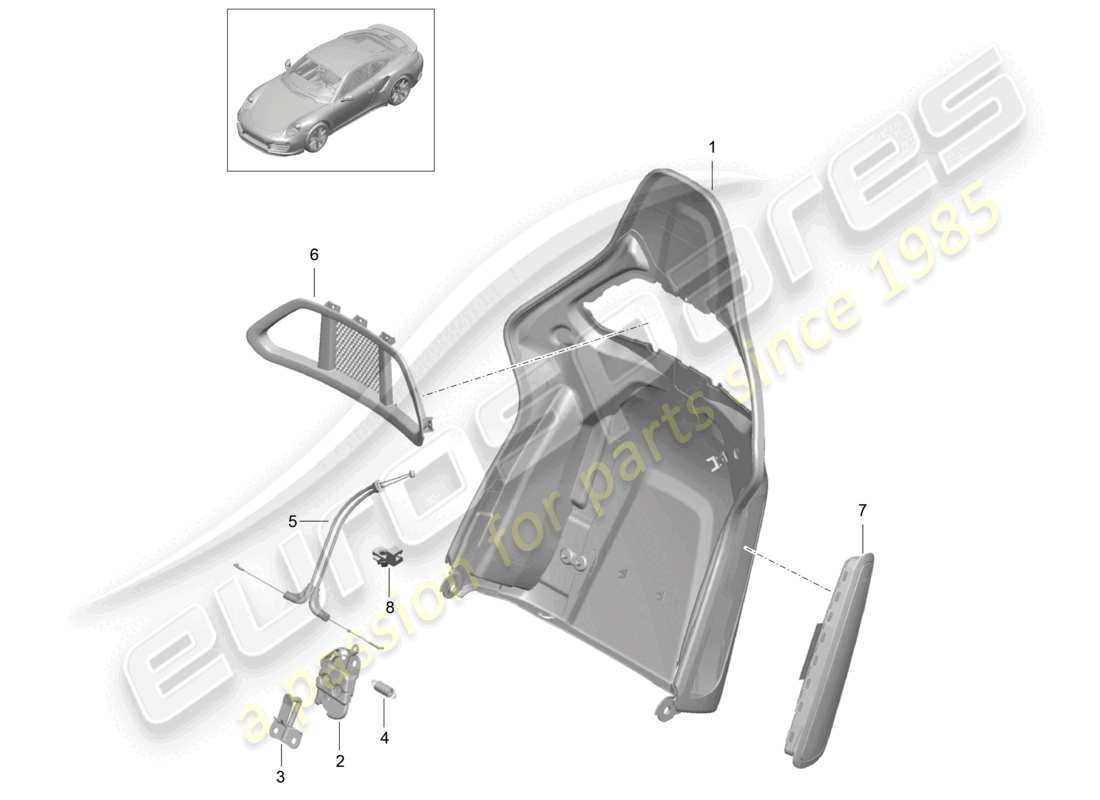a part diagram from the porsche 991 parts catalogue