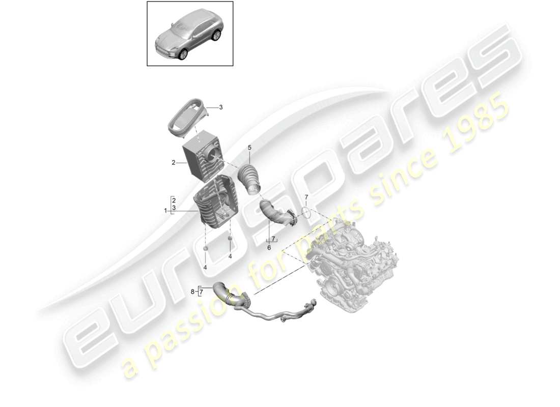 a part diagram from the porsche macan parts catalogue