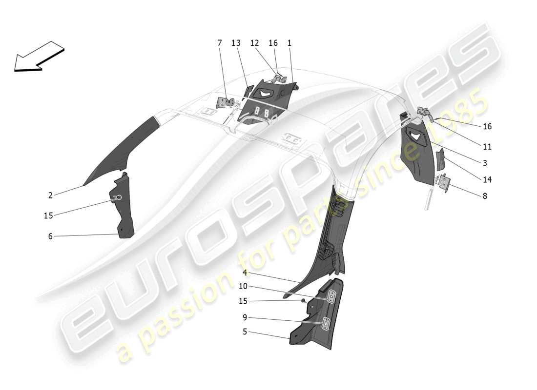 a part diagram from the maserati mc20 parts catalogue