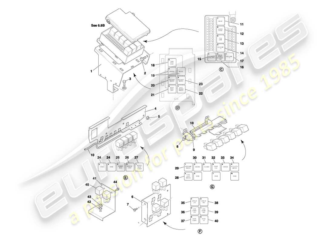a part diagram from the aston martin db7 parts catalogue