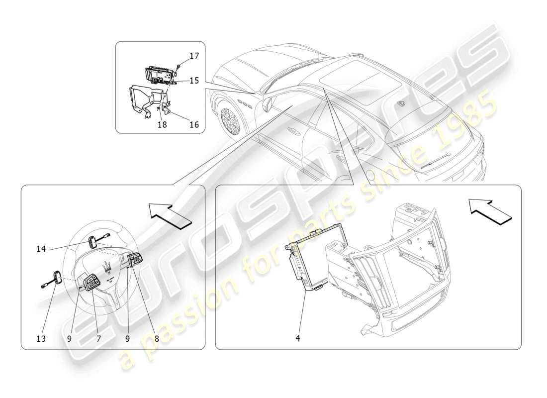 a part diagram from the maserati levante gt (2022) parts catalogue