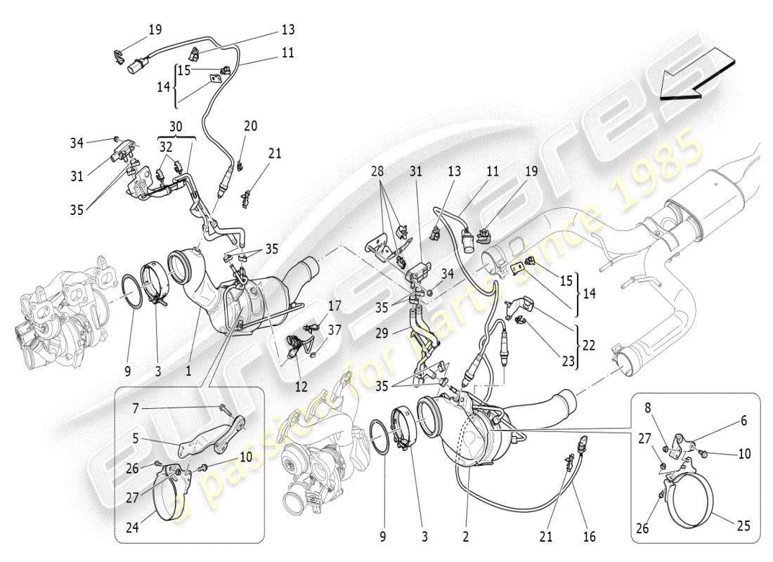 a part diagram from the maserati ghibli (2019) parts catalogue