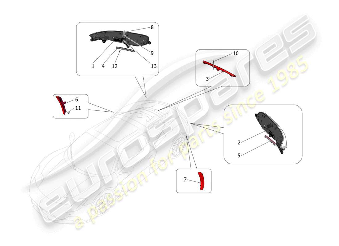 a part diagram from the maserati mc20 parts catalogue