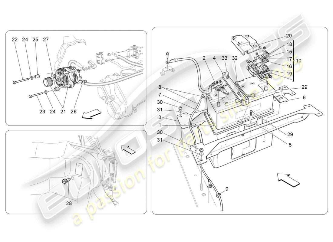 a part diagram from the maserati grancabrio parts catalogue
