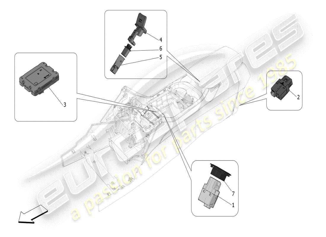 a part diagram from the Maserati Grecale Modena (2023) parts catalogue