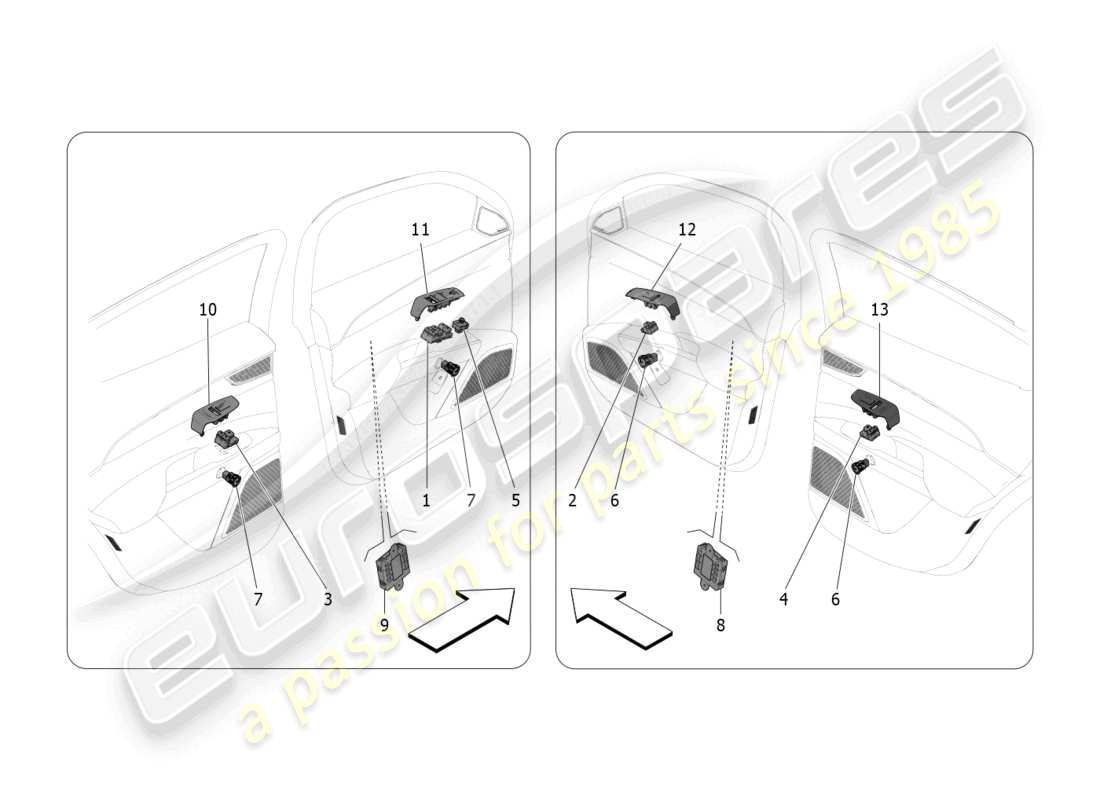 VIEW PARTS DIAGRAMS FROM THE MASERATI GRECALE PARTS CATALOGUE a part diagram from the maserati grecale parts catalogue