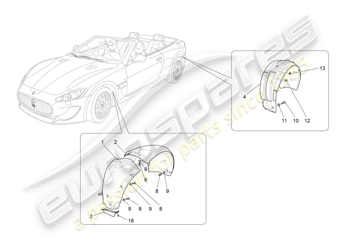 a part diagram from the maserati grancabrio mc (2013) parts catalogue