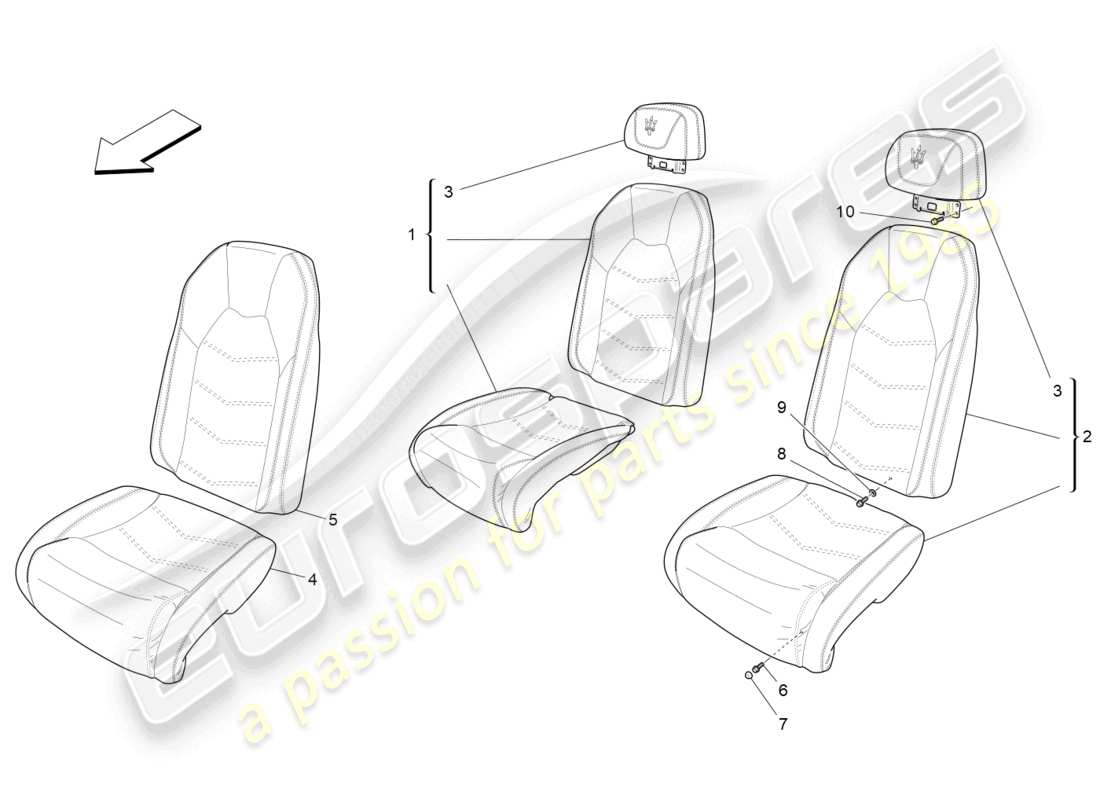 a part diagram from the maserati grancabrio parts catalogue