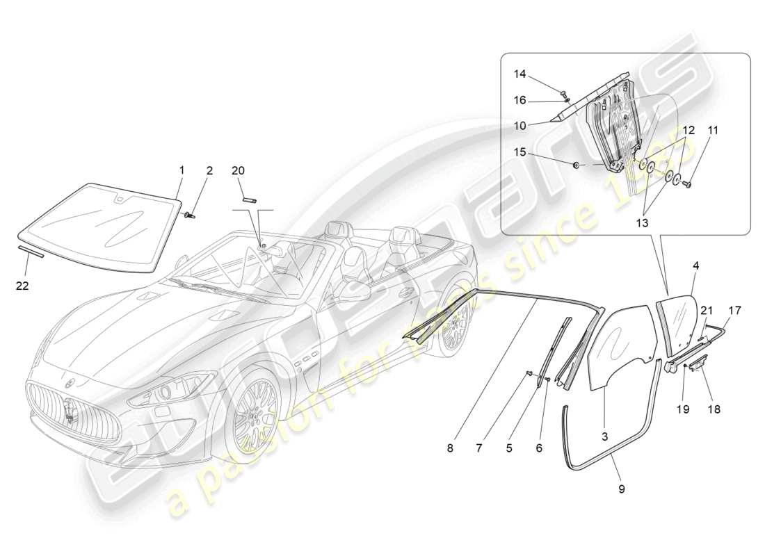 a part diagram from the Maserati GranCabrio MC (2013) parts catalogue