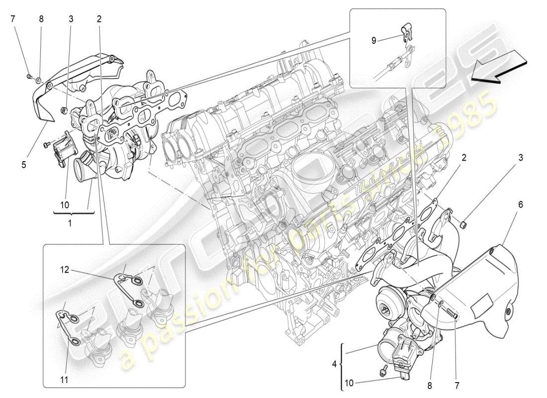a part diagram from the maserati ghibli (2017 onwards) parts catalogue