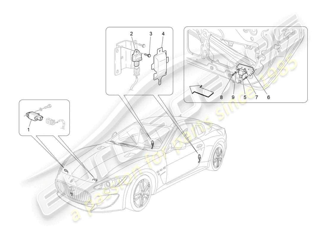 a part diagram from the maserati granturismo mc stradale (2011) parts catalogue