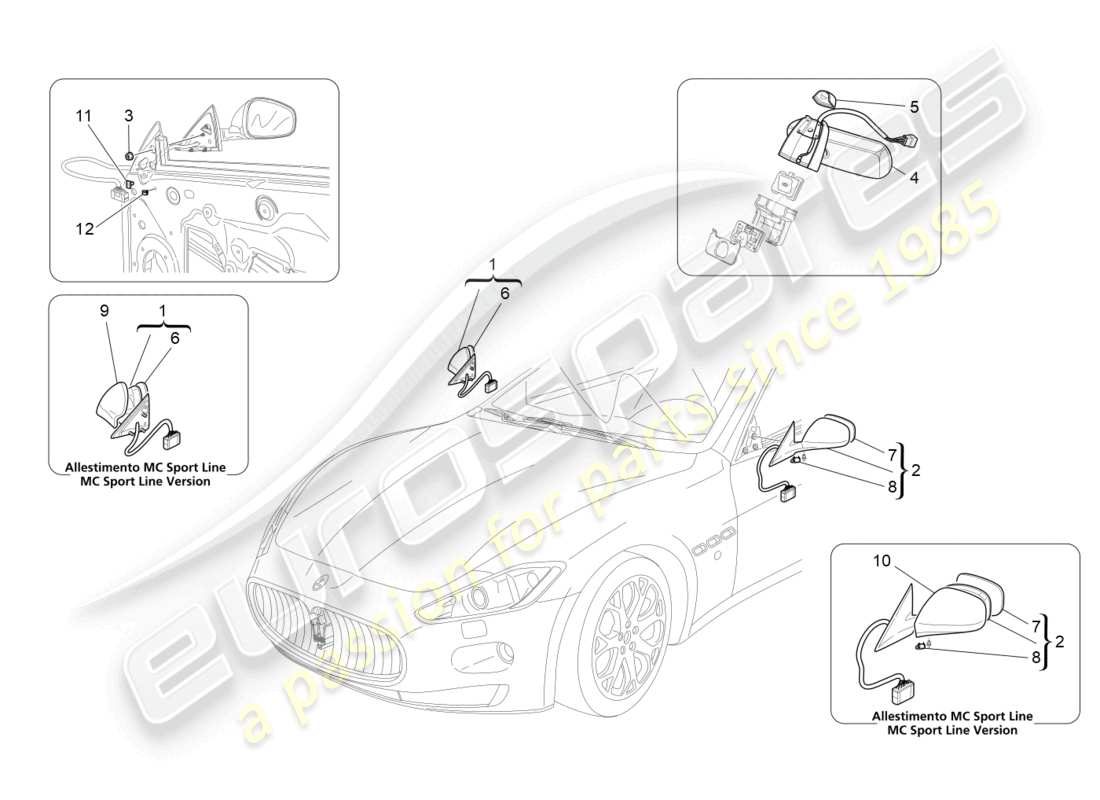 a part diagram from the maserati grancabrio parts catalogue