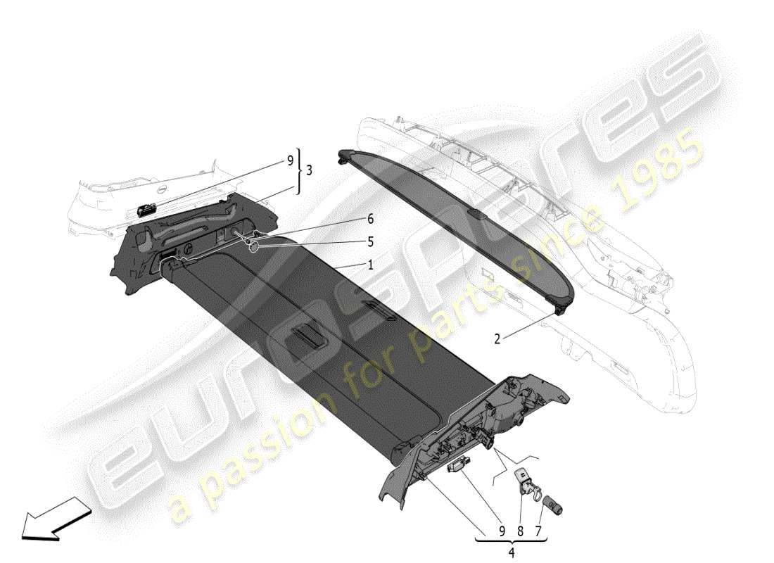 a part diagram from the maserati grecale parts catalogue