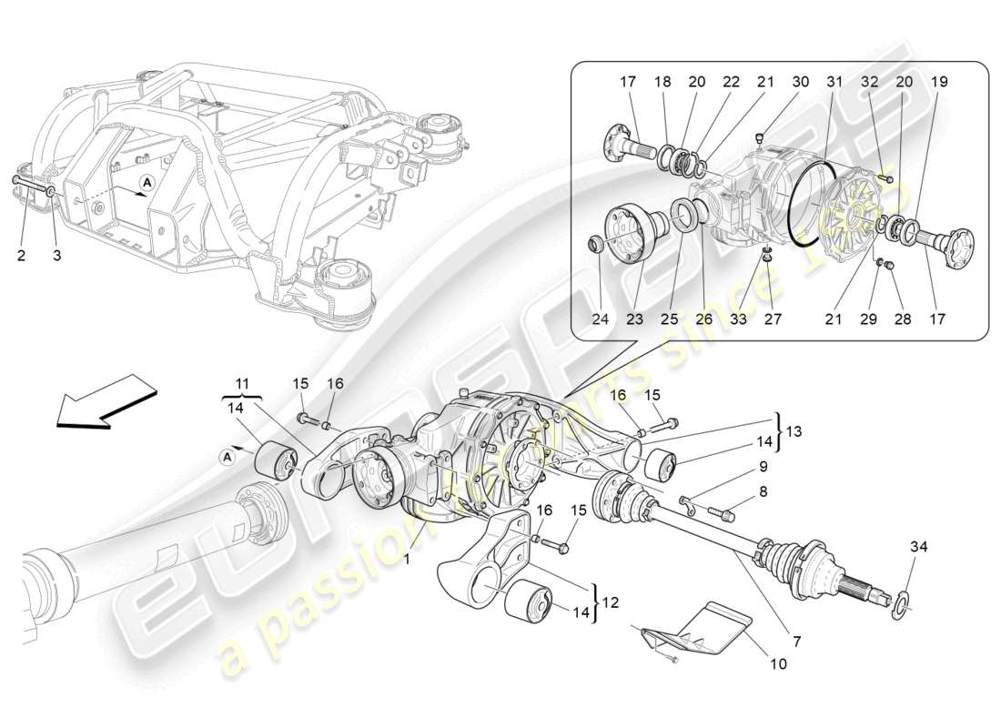 a part diagram from the maserati grancabrio parts catalogue