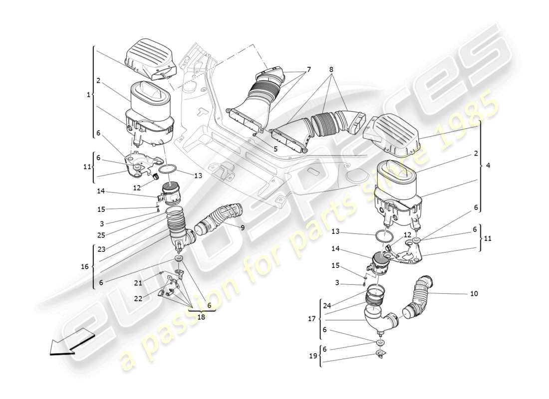 a part diagram from the maserati levante modena s (2022) parts catalogue