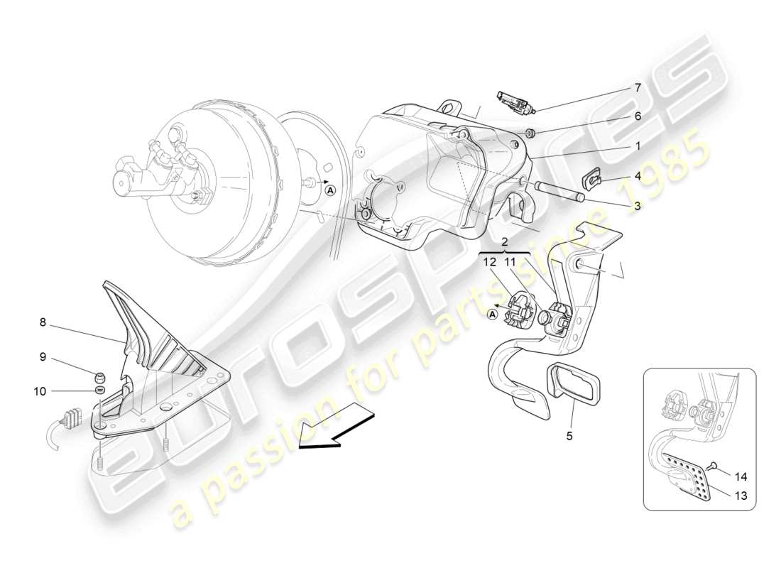 a part diagram from the maserati grancabrio parts catalogue