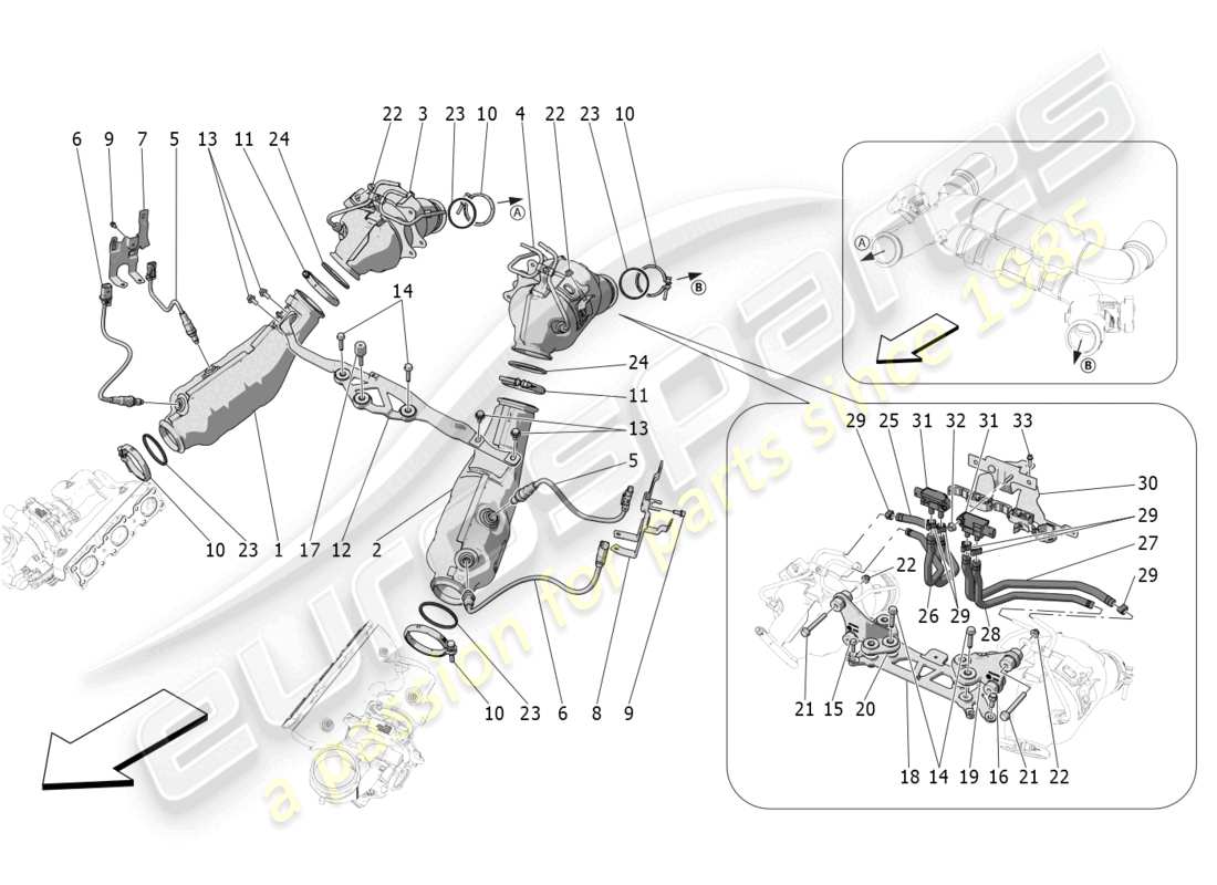 a part diagram from the maserati mc20 (2023) parts catalogue
