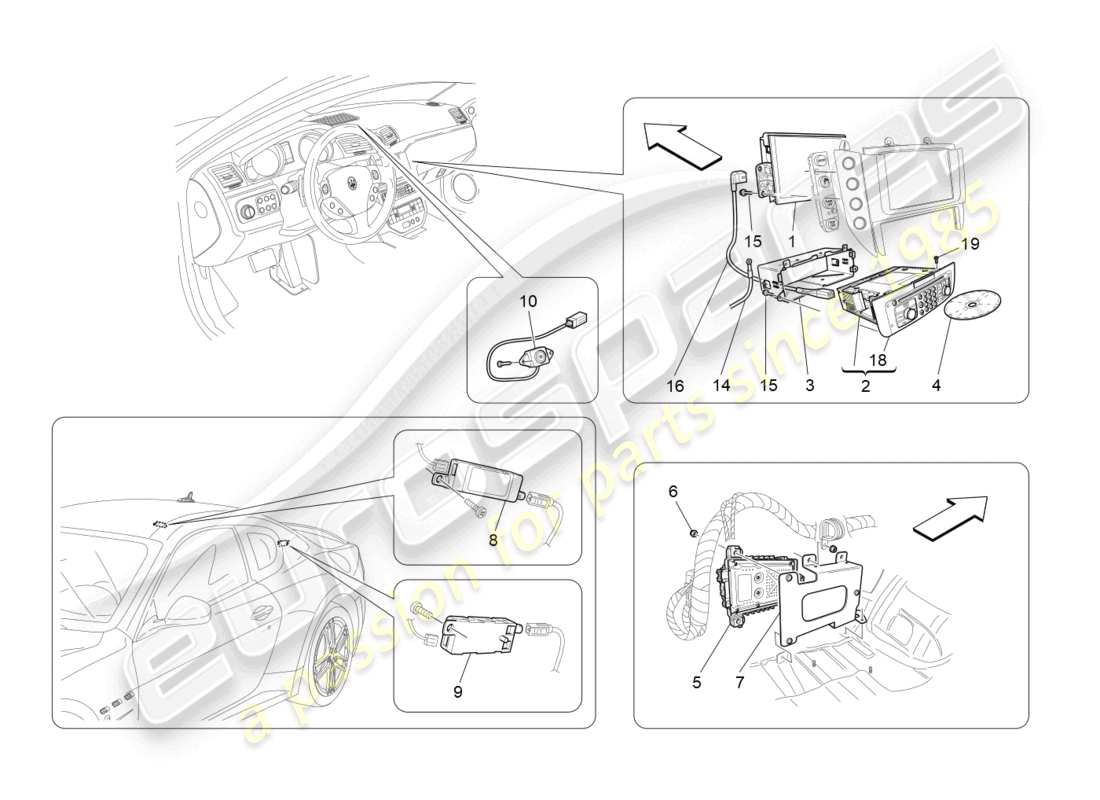 a part diagram from the maserati granturismo parts catalogue