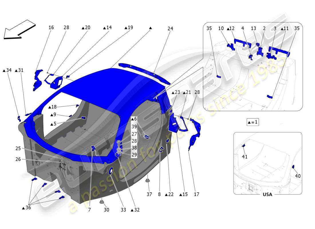 a part diagram from the maserati mc20 parts catalogue